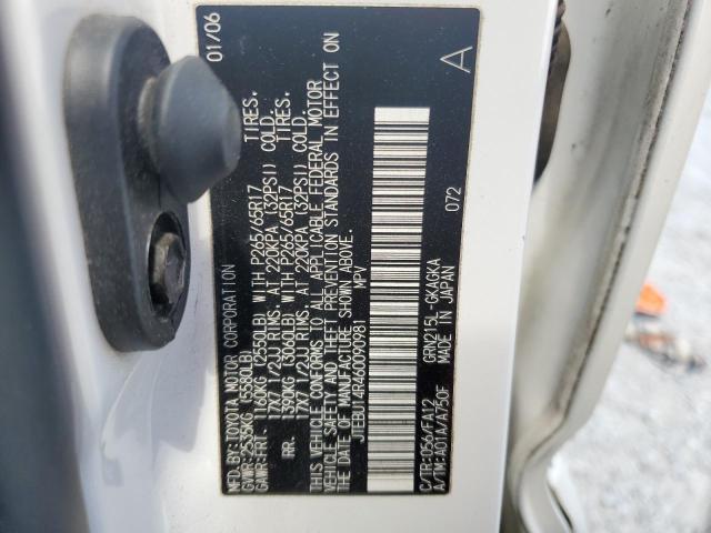 JTEBU14R460090981 - 2006 TOYOTA 4RUNNER SR5 Ağ foto 13