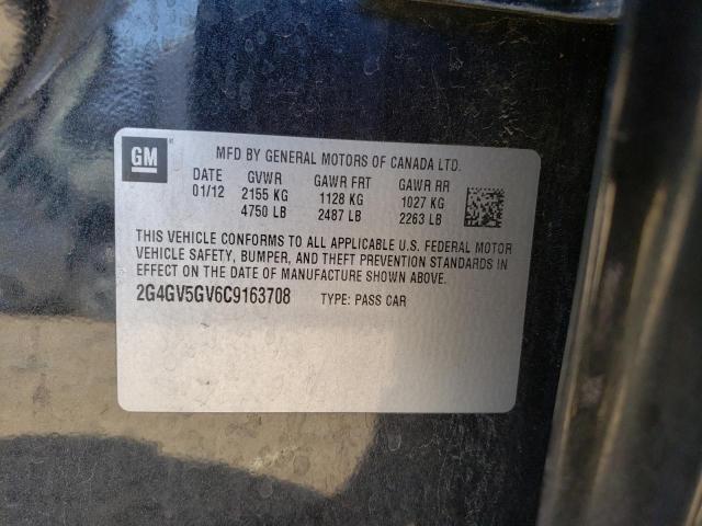 2G4GV5GV6C9163708 - 2012 BUICK REGAL GS BLACK photo 12