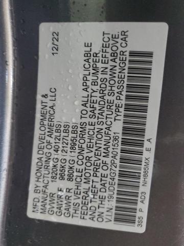 19UDE4G72PA015361 - 2023 ACURA INTEGRA A-SPEC TECH GRAY photo 12