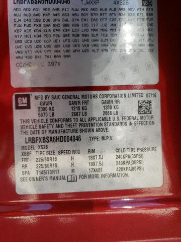 LRBFXBSA6HD004046 - 2017 BUICK ENVISION ESSENCE RED photo 13