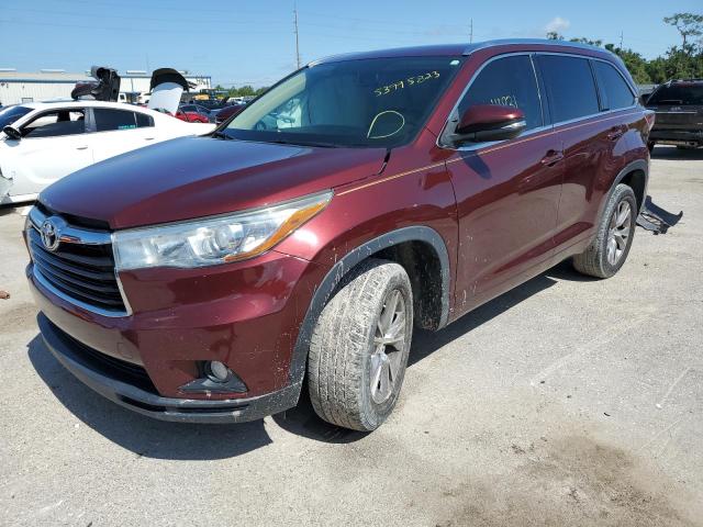 5TDKKRFHXFS081700 - 2015 TOYOTA HIGHLANDER XLE Bordo foto 1