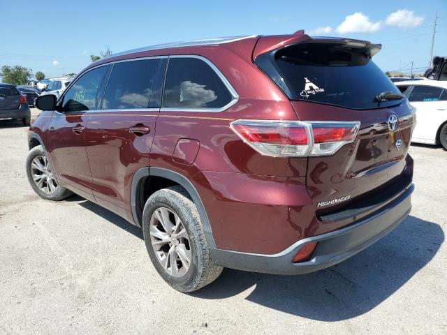 5TDKKRFHXFS081700 - 2015 TOYOTA HIGHLANDER XLE Bordo foto 2