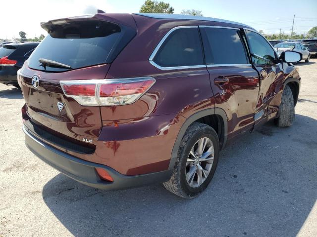 5TDKKRFHXFS081700 - 2015 TOYOTA HIGHLANDER XLE Bordo foto 3