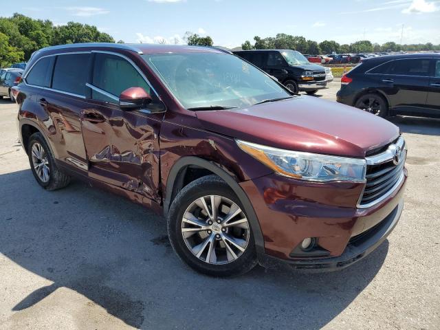 5TDKKRFHXFS081700 - 2015 TOYOTA HIGHLANDER XLE Bordo foto 4