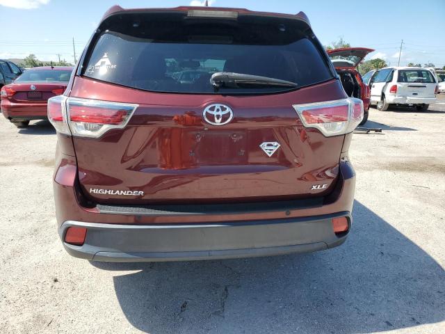 5TDKKRFHXFS081700 - 2015 TOYOTA HIGHLANDER XLE Bordo foto 6