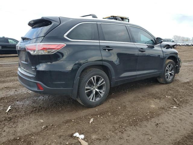 5TDJKRFH0GS277075 - 2016 TOYOTA HIGHLANDER XLE BLACK photo 3