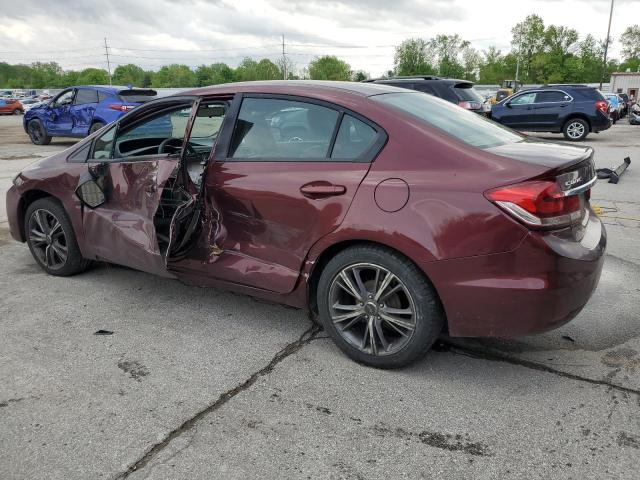 19XFB2F59DE016648 - 2013 HONDA CIVIC LX BURGUNDY photo 2