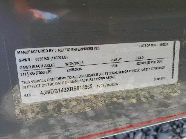4JMDB142XRS013555 - 2024 UTILITY TRAILER GRAY photo 10