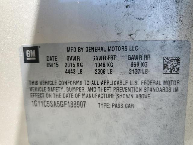 1G11C5SA5GF138907 - 2016 CHEVROLET MALIBU LIM LT 金色 照片 12