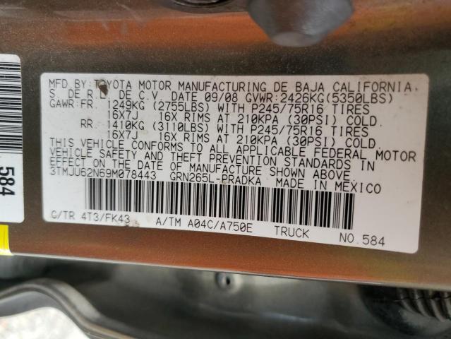 3TMJU62N69M078443 - 2009 TOYOTA TACOMA DOUBLE CAB PRERUNNER BROWN photo 12
