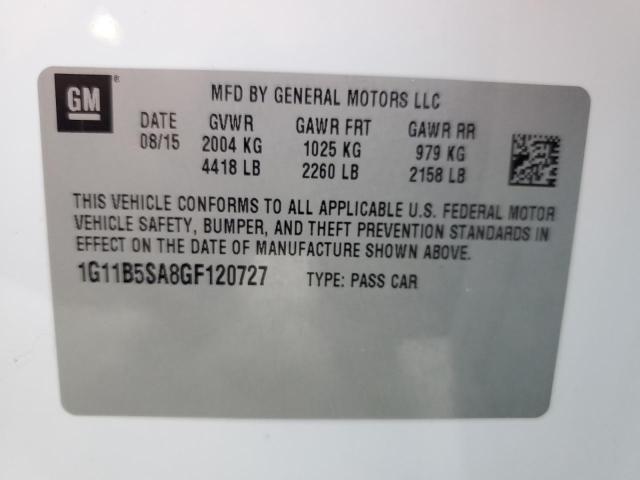 1G11B5SA8GF120727 - 2016 CHEVROLET MALIBU LIM LS WHITE photo 13