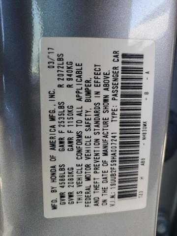 19UUB2F59HA007241 - 2017 ACURA TLX TECH SILVER photo 12