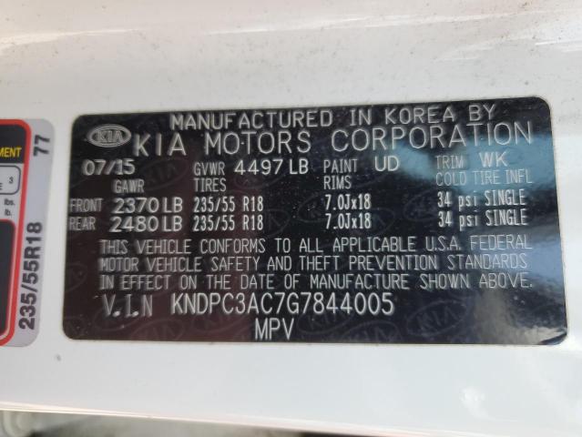 KNDPC3AC7G7844005 - 2016 KIA SPORTAGE EX WHITE photo 13