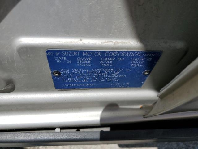 JS2YB413975105667 - 2007 SUZUKI SX4 SILVER photo 12