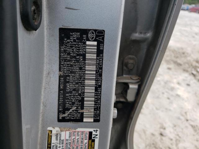 2T1KR32E75C349372 - 2005 TOYOTA COROLLA MA XR SILVER photo 12
