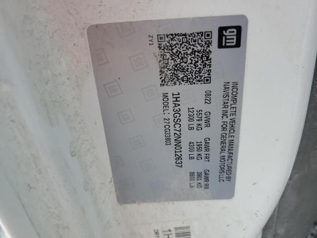 1HA3GSC72NN012637 - 2022 CHEVROLET EXPRESS G3500 白色 照片 13