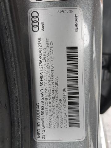 WAUHGAFCXDN063196 - 2013 AUDI A6 PRESTIGE 银色 照片 12