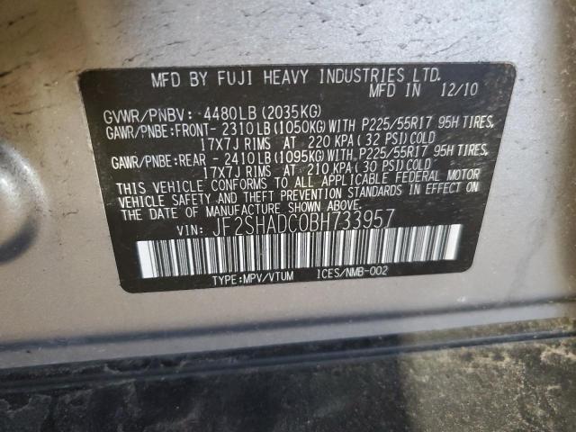 JF2SHADC0BH733957 - 2011 SUBARU FORESTER 2.5X PREMIUM 银色 照片 13