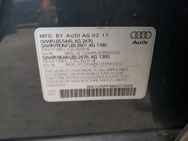 WA1LFAFP3BA077068 - 2011 AUDI Q5 PREMIUM PLUS GRAY photo 13