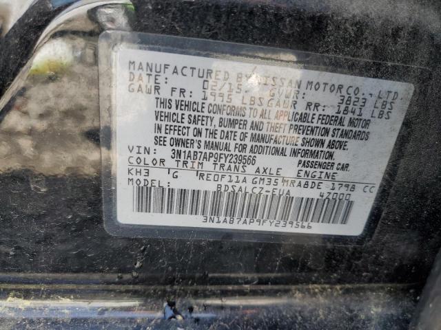 3N1AB7AP9FY239566 - 2015 NISSAN SENTRA S BLACK photo 12