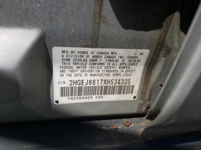 2HGEJ6617XH534335 - 1999 HONDA CIVIC BASE SILVER photo 12