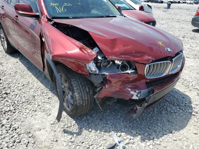 5UXWX7C5XCL736516 - 2012 BMW X3 XDRIVE35I RED photo 9