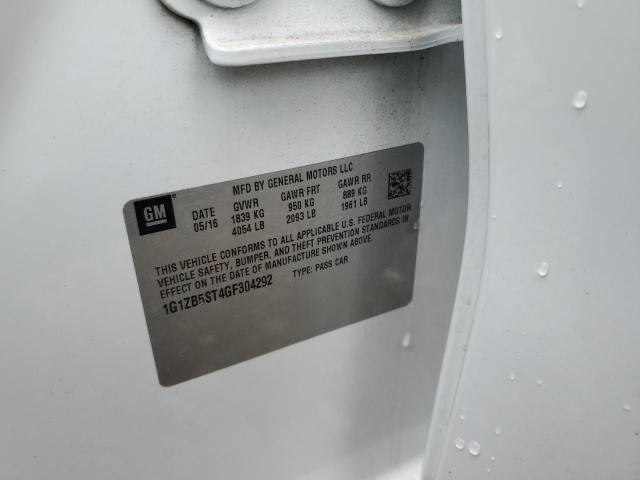 1G1ZB5ST4GF304292 - 2016 CHEVROLET MALIBU LS თეთრი ფოტო 12