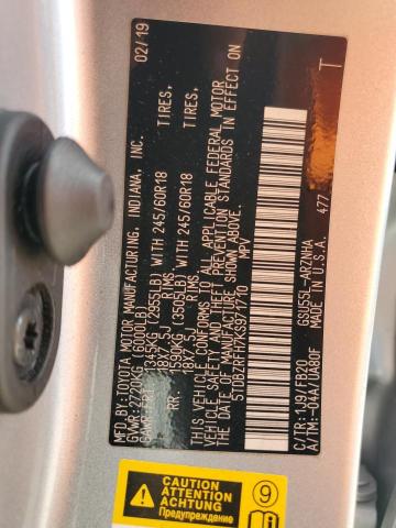 5TDBZRFH7KS971710 - 2019 TOYOTA HIGHLANDER LE SILVER photo 13