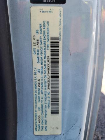 3VWCD31Y04M331829 - 2004 VOLKSWAGEN NEW BEETLE GLS Gümüş foto 12