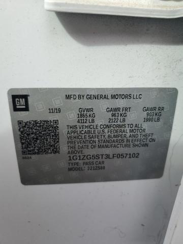 1G1ZG5ST3LF057102 - 2020 CHEVROLET MALIBU RS 白色 照片 13