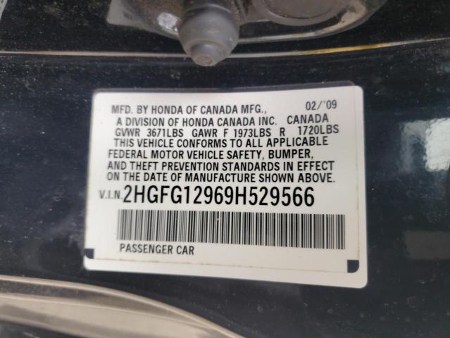 2HGFG12969H529566 - 2009 HONDA CIVIC EXL BLACK photo 13