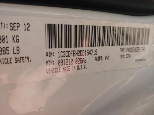 1C3CDFBH2DD154719 - 2013 DODGE DART SXT WHITE photo 10