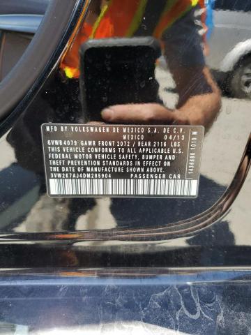 3VW2K7AJ4DM285904 - 2013 VOLKSWAGEN JETTA BASE Schwarz Foto 12