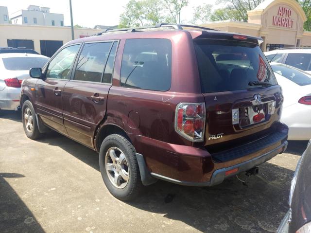 2HKYF18697H532313 - 2007 HONDA PILOT EXL MAROON photo 3