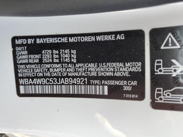 WBA4W9C53JAB94921 - 2018 BMW 440XI WHITE photo 12