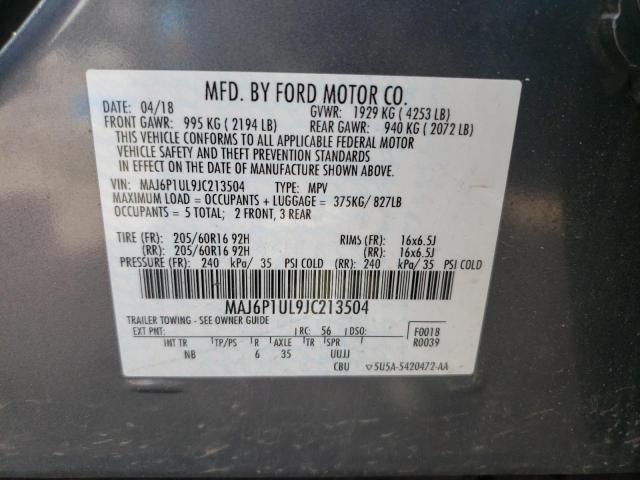 MAJ6P1UL9JC213504 - 2018 FORD ECOSPORT SE 灰色 照片 13