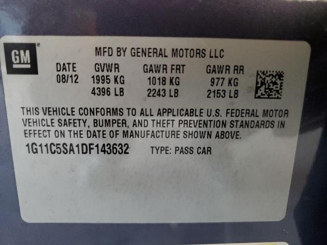 1G11C5SA1DF143632 - 2013 CHEVROLET MALIBU 1LT 蓝色 照片 12