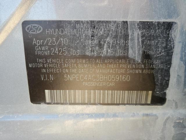 5NPEC4AC3BH059160 - 2011 HYUNDAI SONATA 4D SE BLUE photo 12