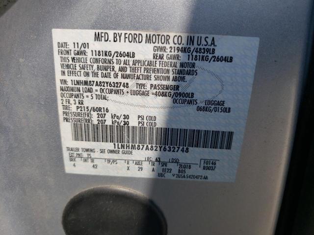 1LNHM87A82Y632748 - 2002 LINCOLN LS Gümüş foto 12