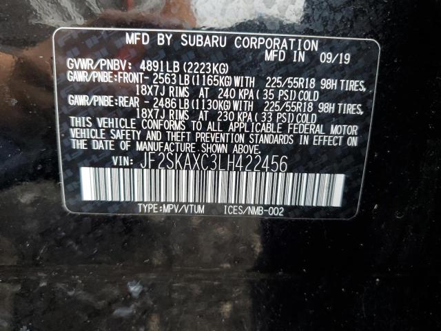 JF2SKAXC3LH422456 - 2020 SUBARU FORESTER TOURING შავი ფოტო 13