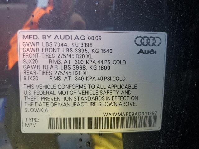 WA1VMAFE9AD001297 - 2010 AUDI Q7 PRESTIGE BLACK photo 13