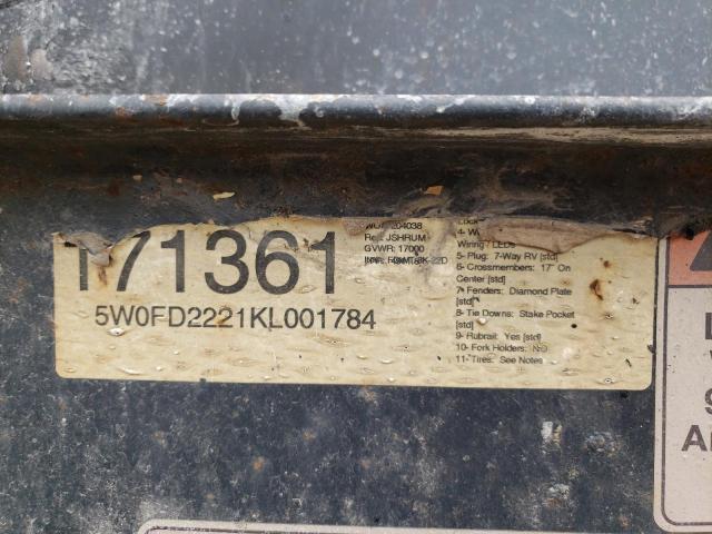 5W0FD2221KL001784 - 2019 UTILITY TRAILER BLACK photo 10