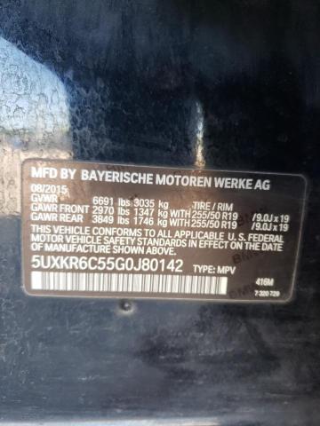 5UXKR6C55G0J80142 - 2016 BMW X5 XDRIVE50I BLUE photo 13