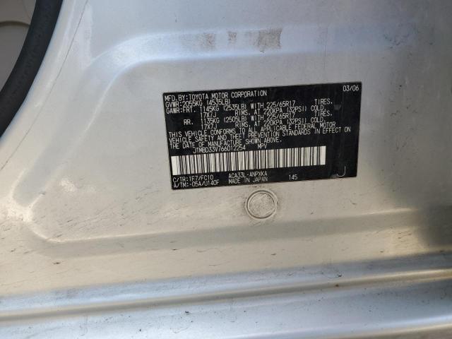 JTMBD33V766012254 - 2006 TOYOTA RAV4 SILVER photo 12