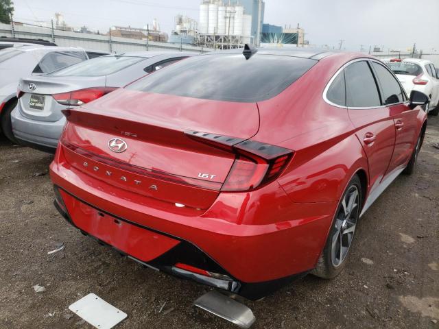 5NPEJ4J2XMH073735 - 2021 HYUNDAI SONATA SEL PLUS RED photo 4