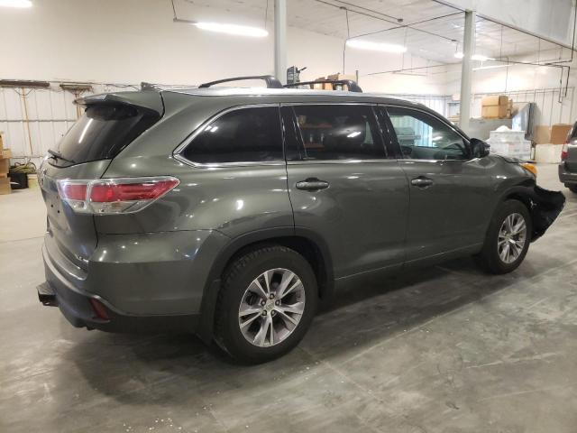 5TDJKRFH1ES038809 - 2014 TOYOTA HIGHLANDER XLE 绿色 照片 3