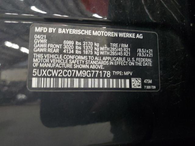 5UXCW2C07M9G77178 - 2021 BMW X7 XDRIVE40I BLACK photo 13