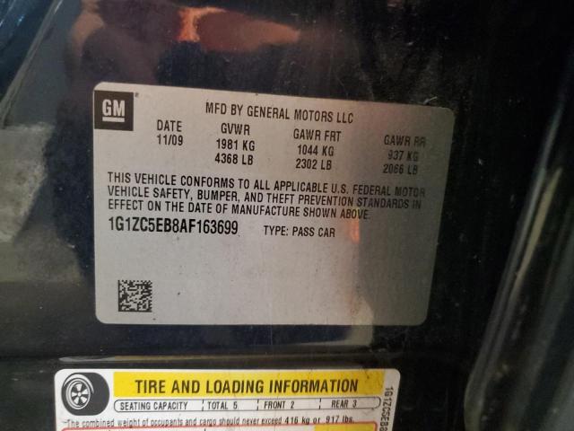 1G1ZC5EB8AF163699 - 2010 CHEVROLET MALIBU 1LT 蓝色 照片 12