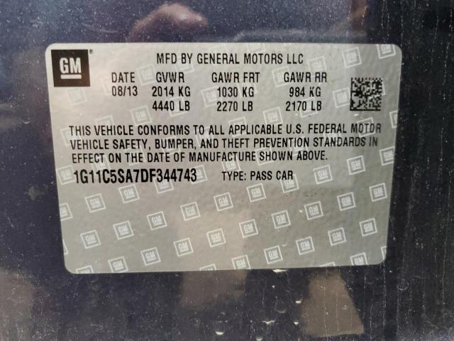 1G11C5SA7DF344743 - 2013 CHEVROLET MALIBU 1LT 蓝色 照片 12