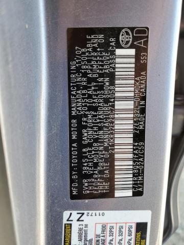 2T1KR32E28C714058 - 2008 TOYOTA COROLLA MA XR BLUE photo 13